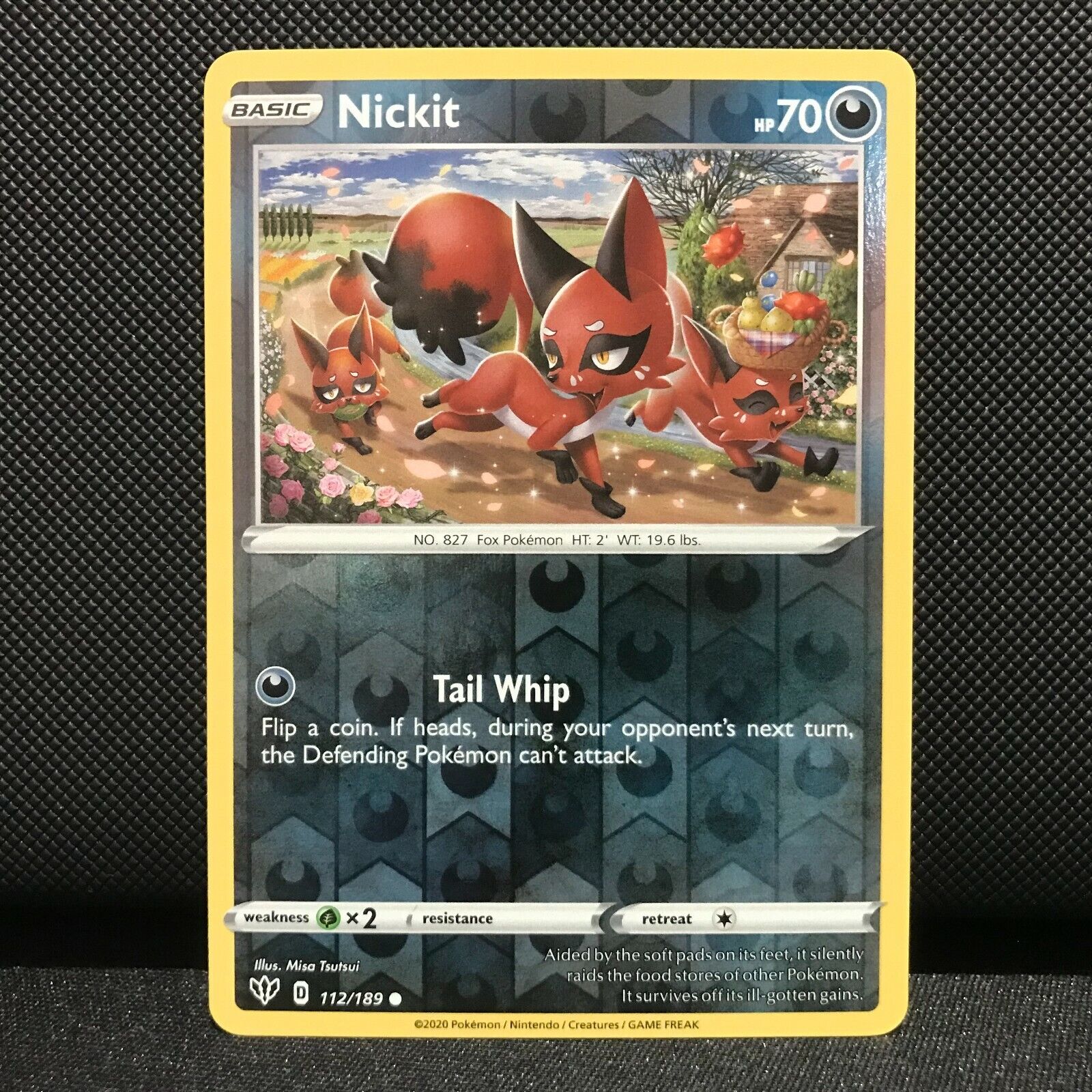 Nickit Reverse Holo 112/189 - Darkness Ablaze Pokemon Card - NM/Mint