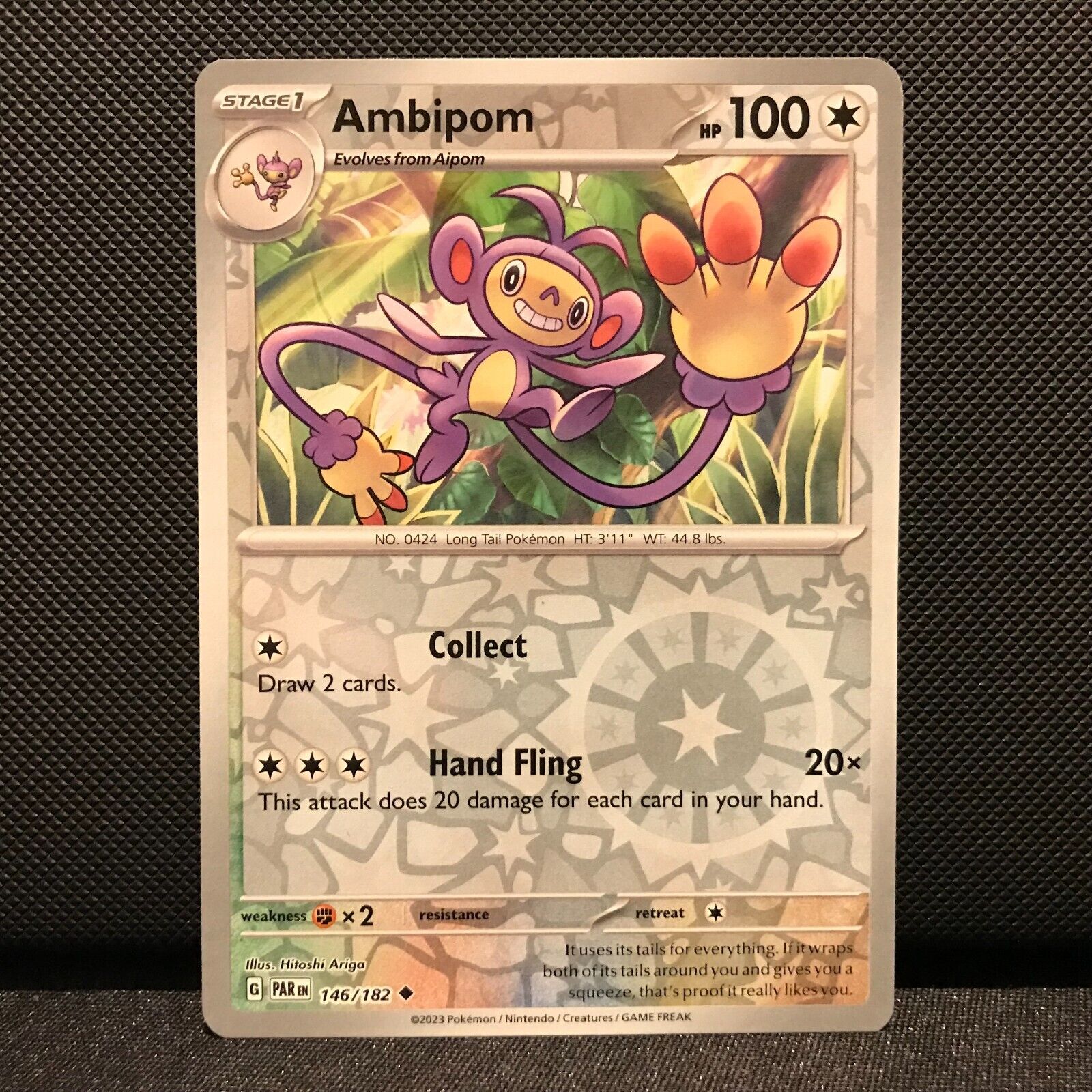 Ambipom Reverse Holo 146/182 - Paradox Rift Pokemon Card - NM/Mint
