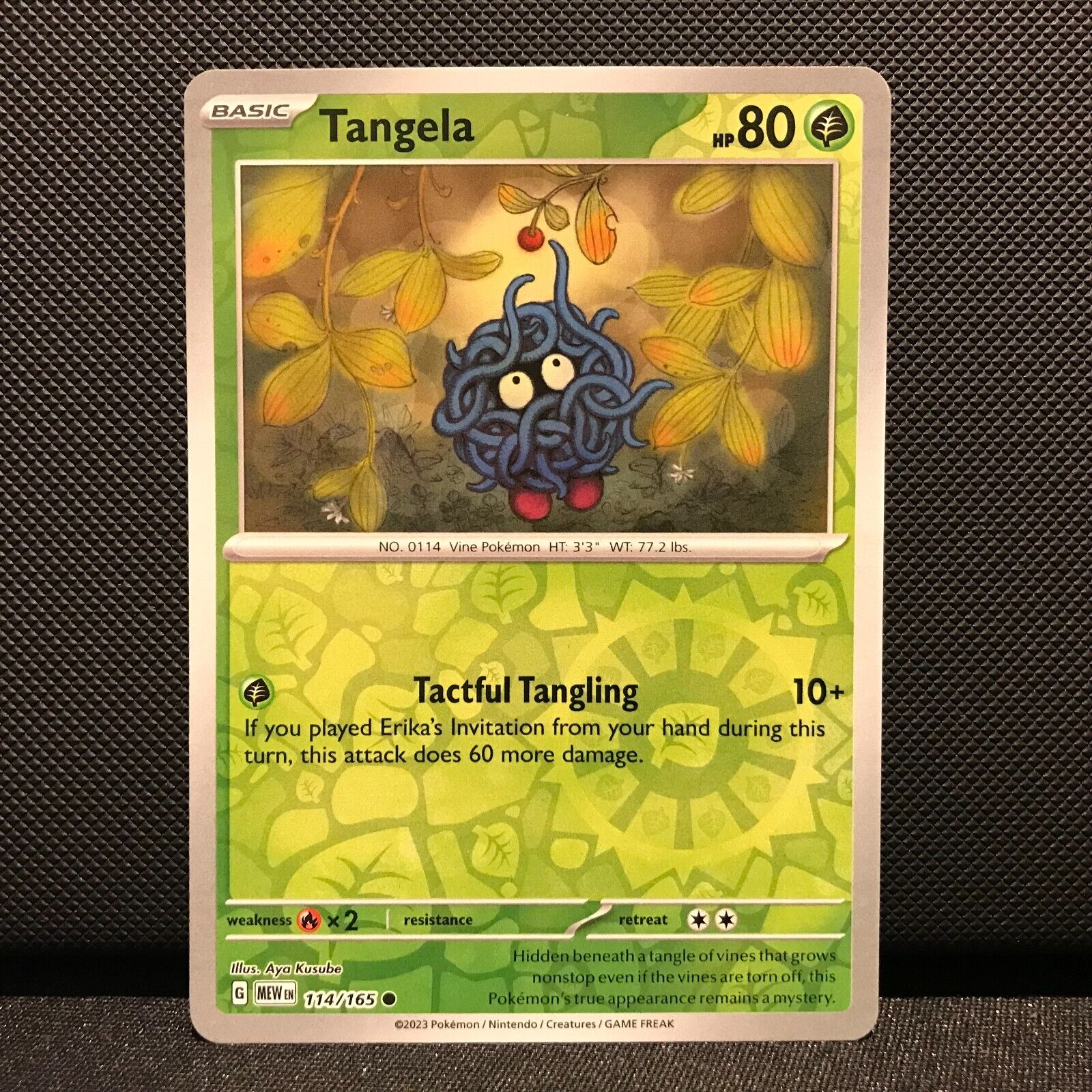 Tangela Reverse Holo 114/165- Scarlet & Voilet 151 Pokemon Card - NM/Mint
