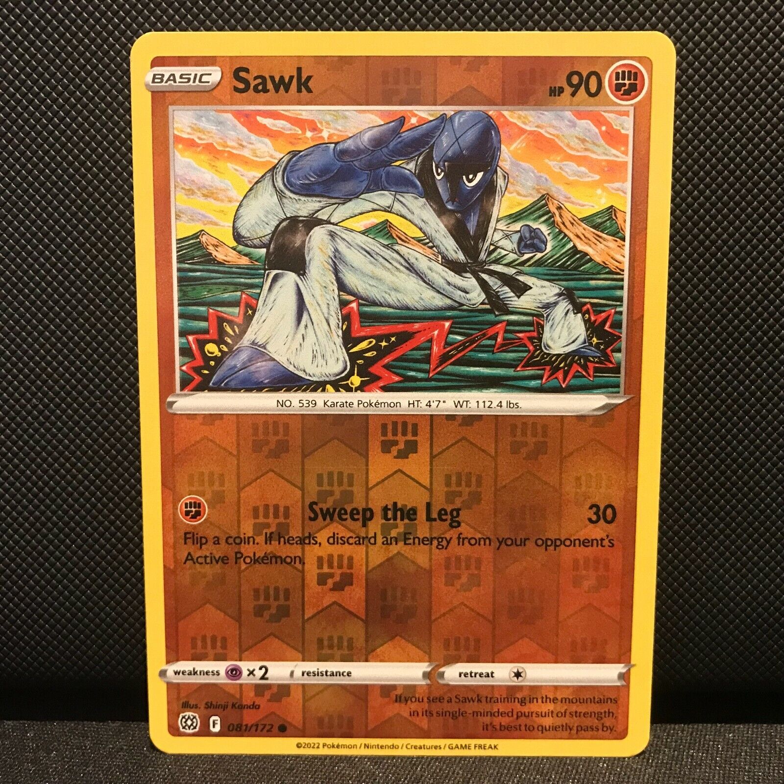 Sawk Reverse Holo 81/172 - Brilliant Stars Pokemon Card - NM/Mint