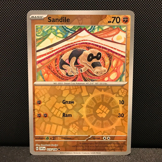 Sandile Reverse Holo 115/198 - SV1EN Base Set Pokemon Card - NM/Mint