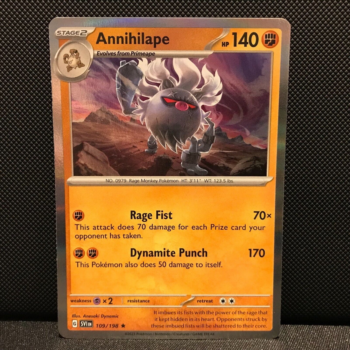 Annihilape Holo 109/198 - SV1EN Base Set Pokemon Card - NM/Mint
