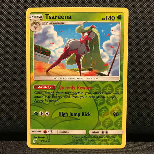 Tsareena Reverse Holo 19/236 - Unified Minds Pokemon Card - NM/Mint