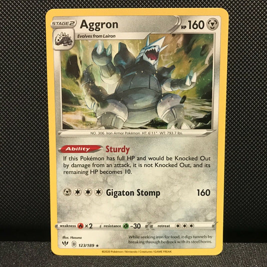 Aggron Holo 123/189 - Darkness Ablaze Pokemon Card - NM/Mint