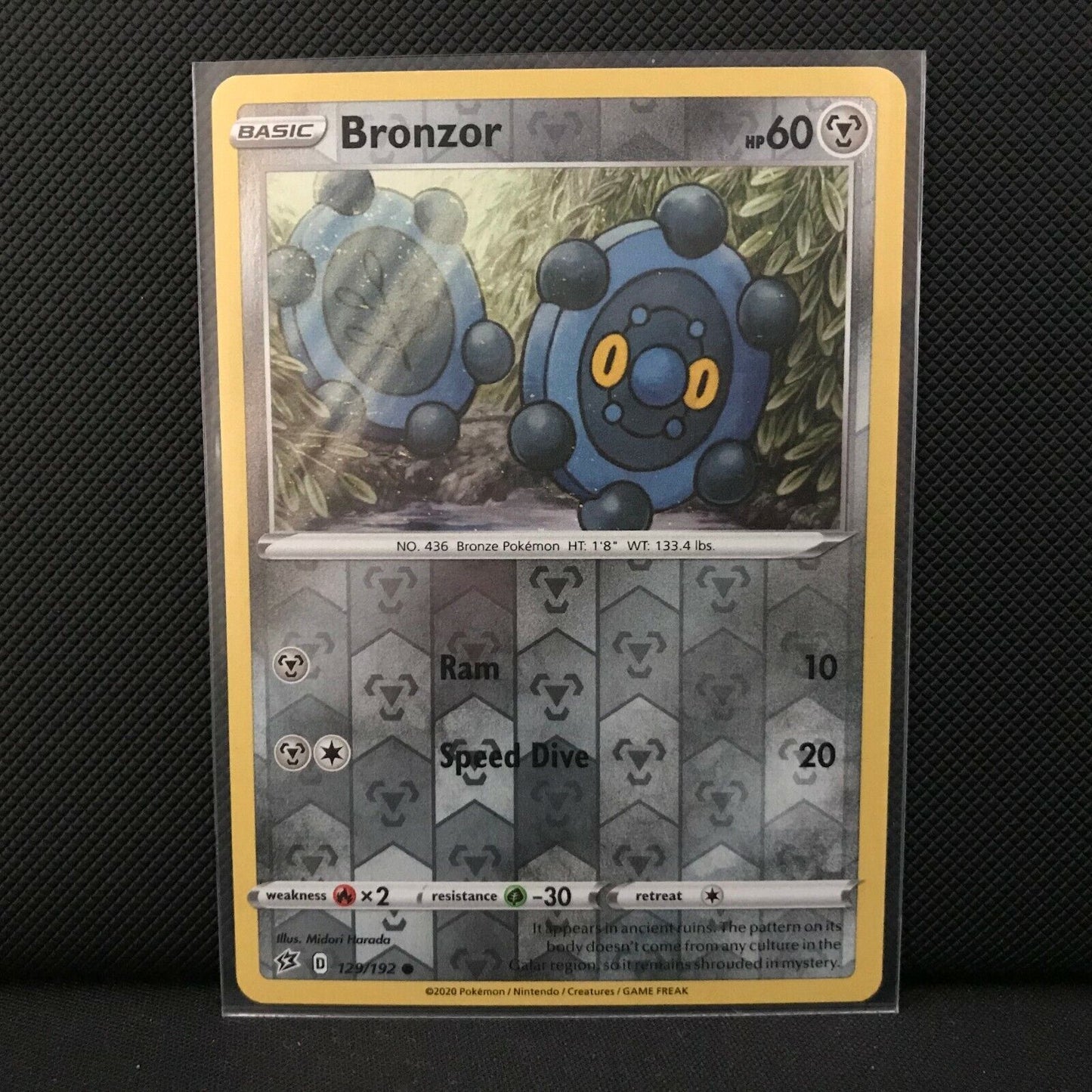 Bronzor Reverse Holo 129/192 - Sword & Shield Rebel Clash Pokemon Card NM/Mint