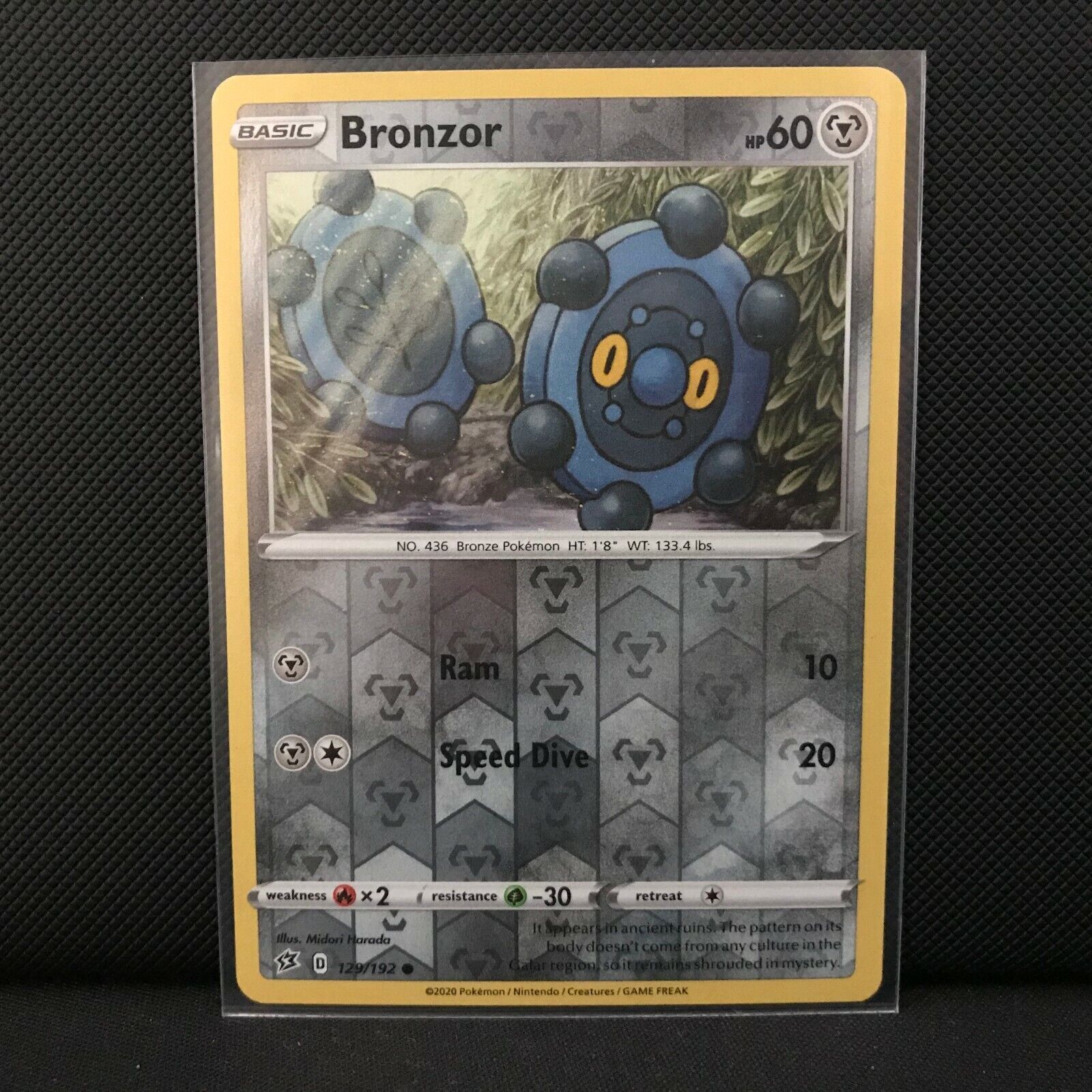 Bronzor Reverse Holo 129/192 - Sword & Shield Rebel Clash Pokemon Card NM/Mint