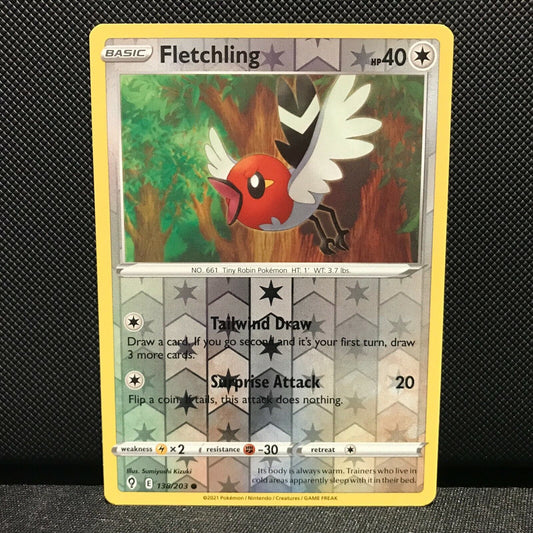 Fletchling Reverse Holo 138/203 - Evolving Skies Pokemon Card - NM/Mint