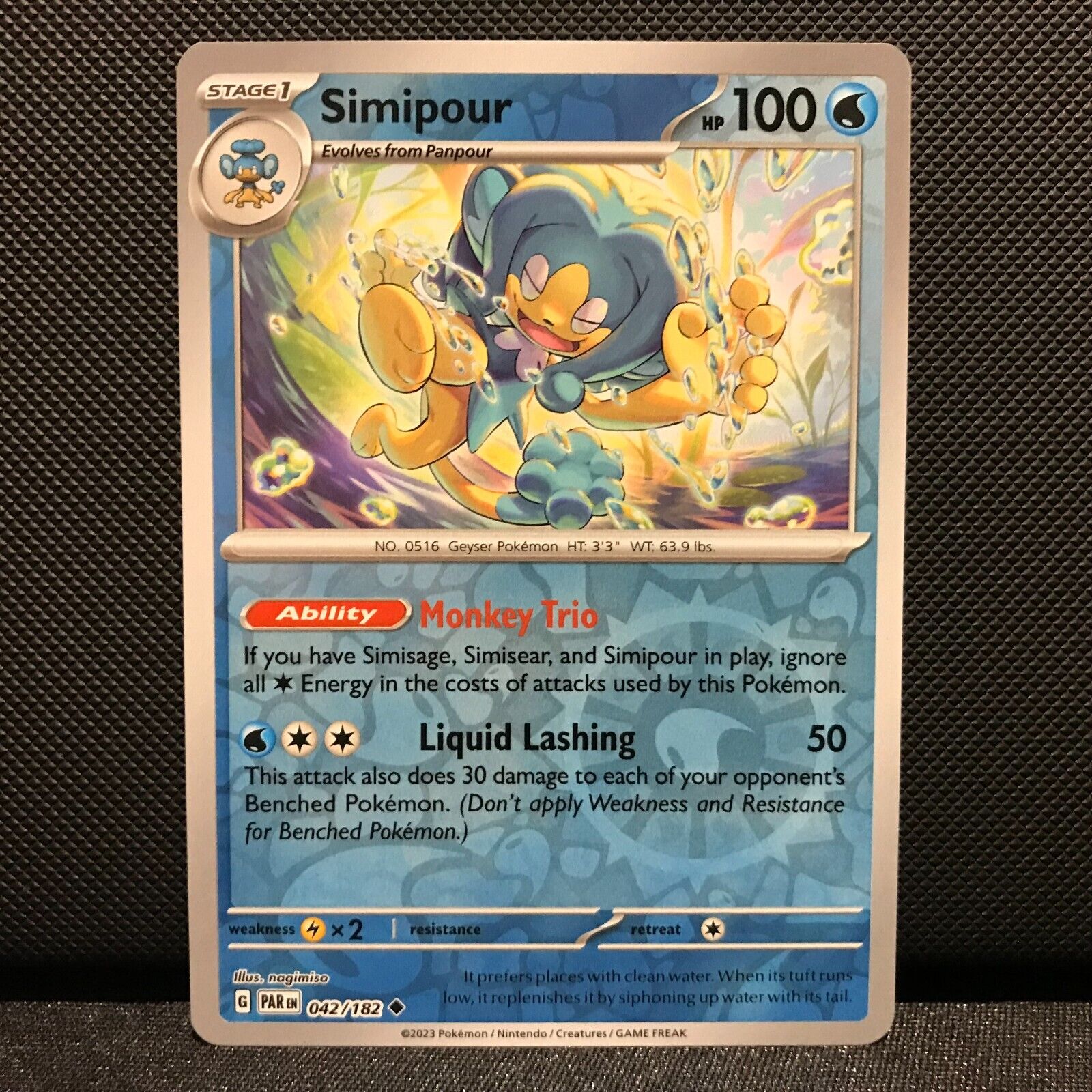 Simipour Reverse Holo 042/182 - Paradox Rift Pokemon Card - NM/Mint