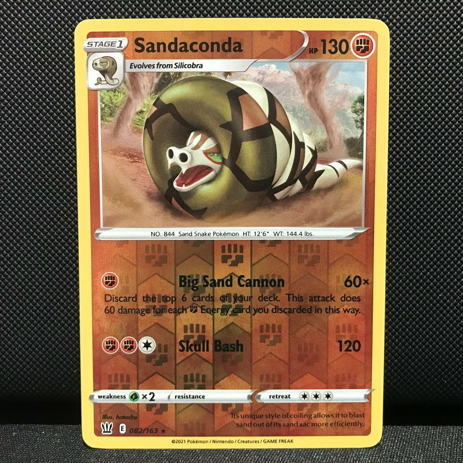 Sandaconda Reverse Holo 82/163 - Battle Styles Pokemon Card - NM/Mint