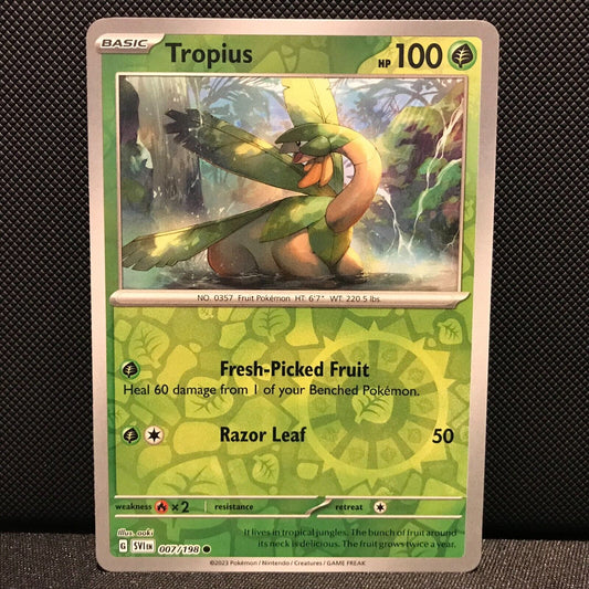 Tropius Reverse Holo 007/198 - SV1EN Base Set Pokemon Card - NM/Mint