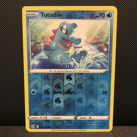 Totodile Reverse Holo 55/264 - Fusion Strike Pokemon Card - NM/Mint