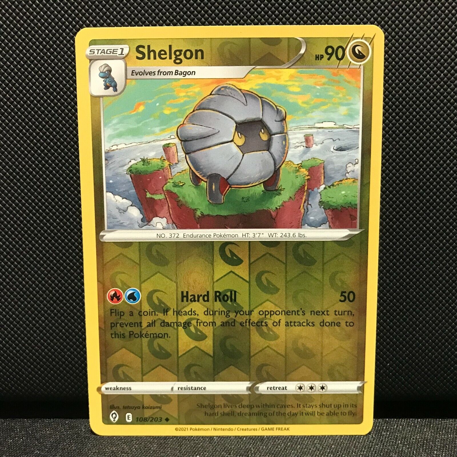 Shelgon Reverse Holo 108/203 - Evolving Skies Pokemon Card - NM/Mint
