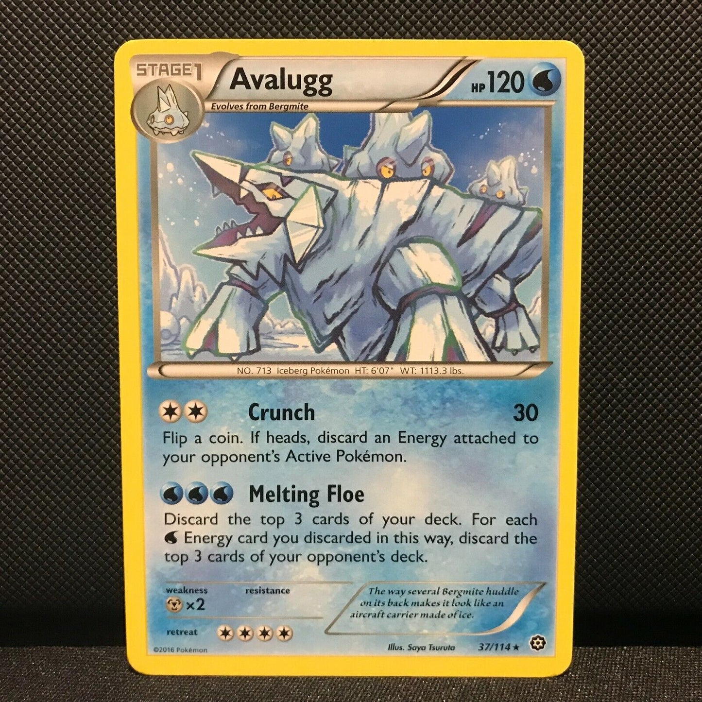 Avalugg 37/114 - Steam Siege Pokemon Card - NM/Mint