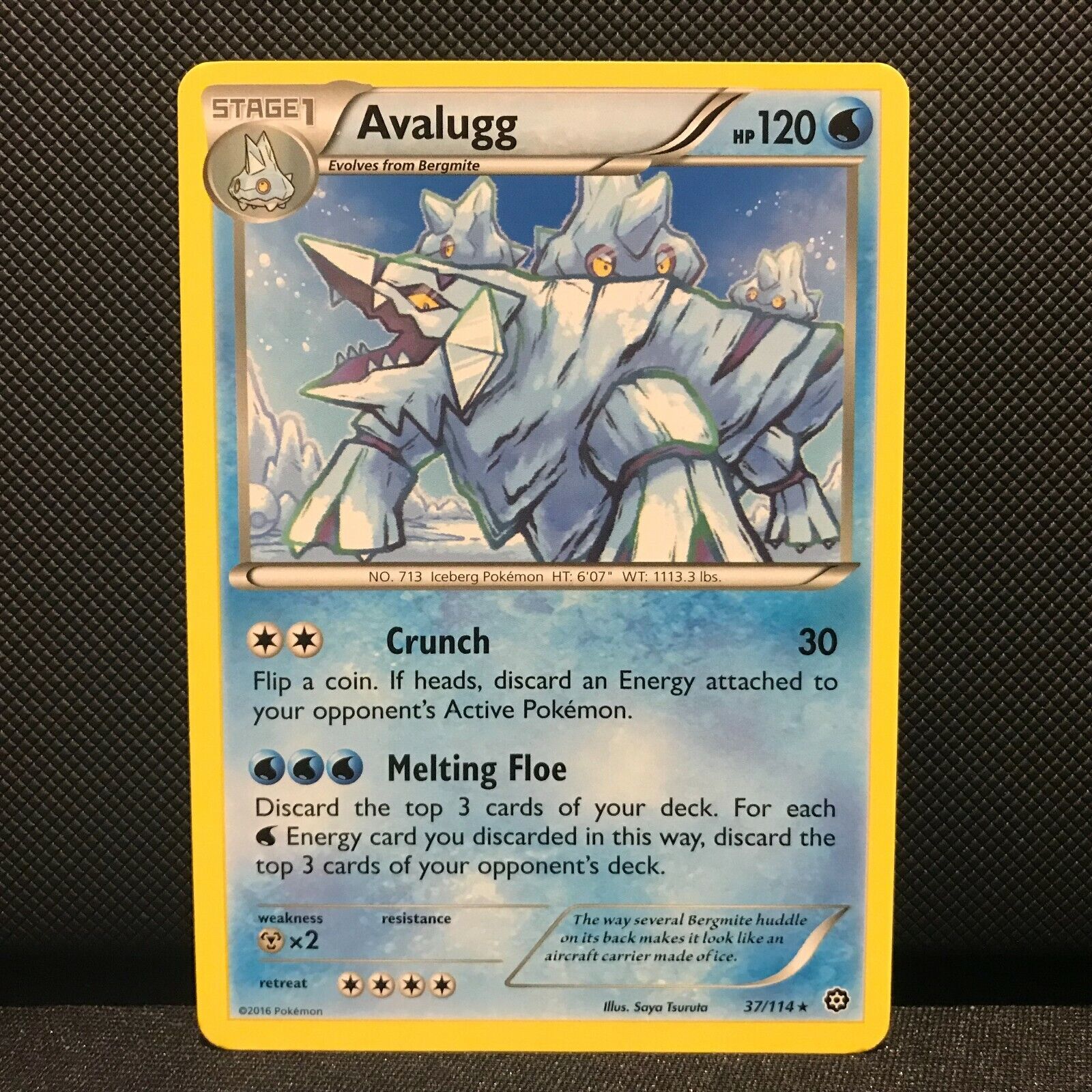 Avalugg 37/114 - Steam Siege Pokemon Card - NM/Mint