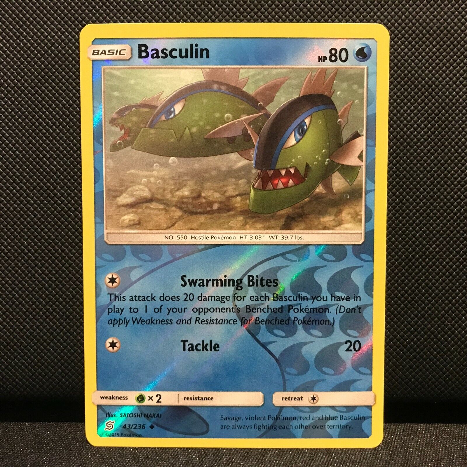 Basculin Reverse Holo 43/236 - Unified Minds Pokemon Card - NM/Mint