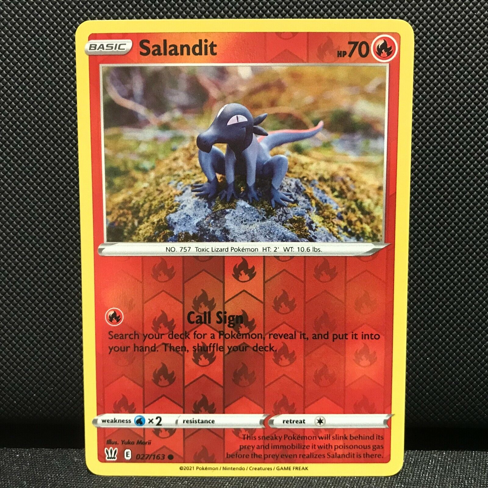 Salandit Reverse Holo 27/163 - Battle Styles Pokemon Card - NM/Mint