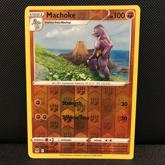 Machoke Reverse Holo 87/196 - Lost Origin Pokemon Card - NM/Mint