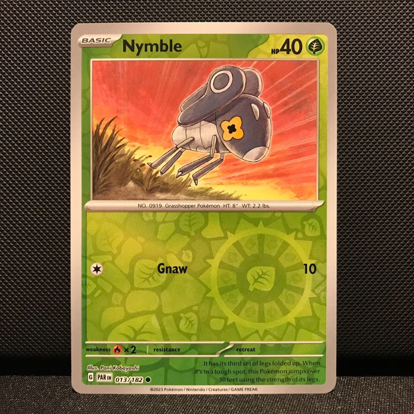 Nymble Reverse Holo 013/182 - Paradox Rift Pokemon Card - NM/Mint