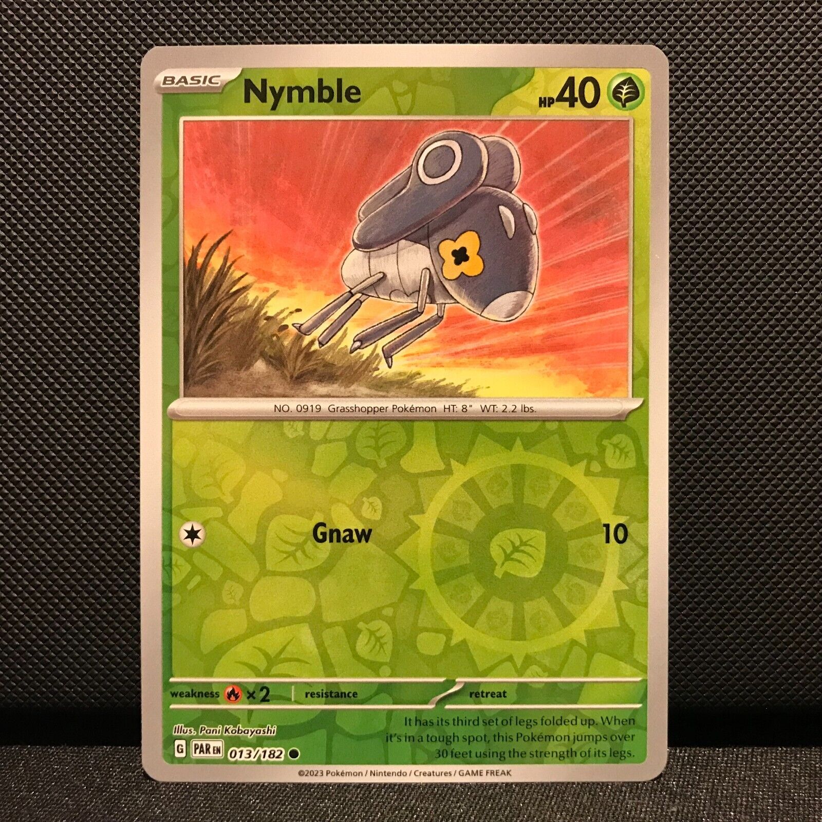 Nymble Reverse Holo 013/182 - Paradox Rift Pokemon Card - NM/Mint
