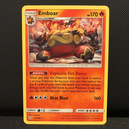 Emboar 33/236 - Cosmic Eclipse Pokemon Card - NM/Mint