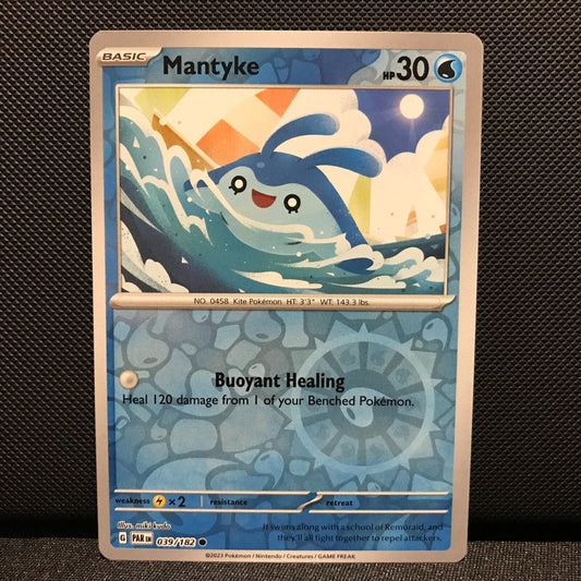 Mantyke Reverse Holo 039/182 - Paradox Rift Pokemon Card - NM/Mint