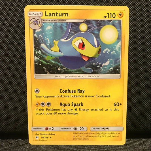 Lanturn 50/149 - Sun & Moon Base Set Pokemon Card - NM/Mint