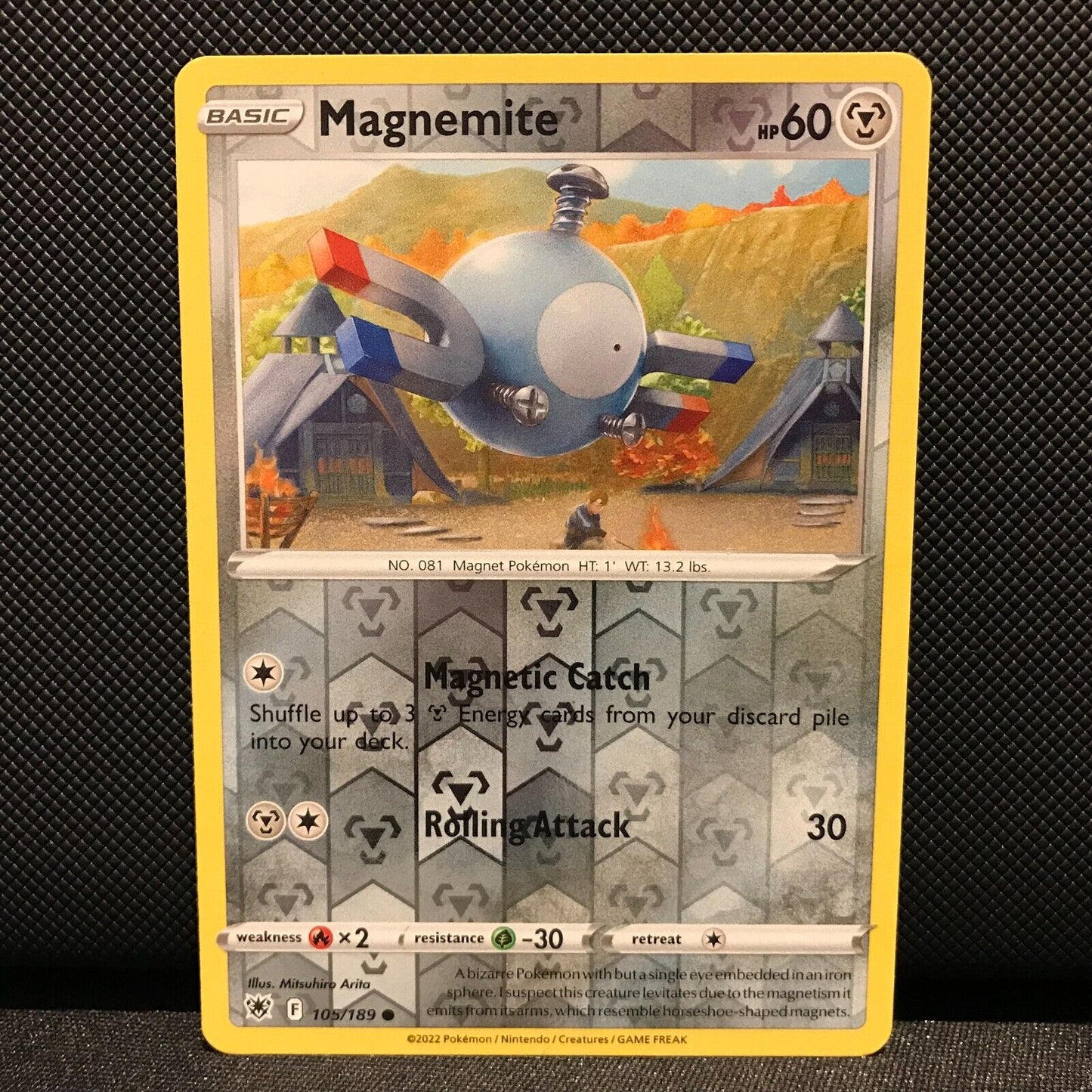 Magnemite Reverse Holo 105/189 - Astral Radiance Pokemon Card - NM/Mint