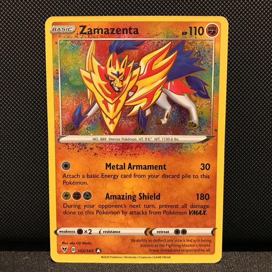 Zamazenta Amazing Rare 102/185 - Vivid Voltage Pokemon Card - NM/Mint