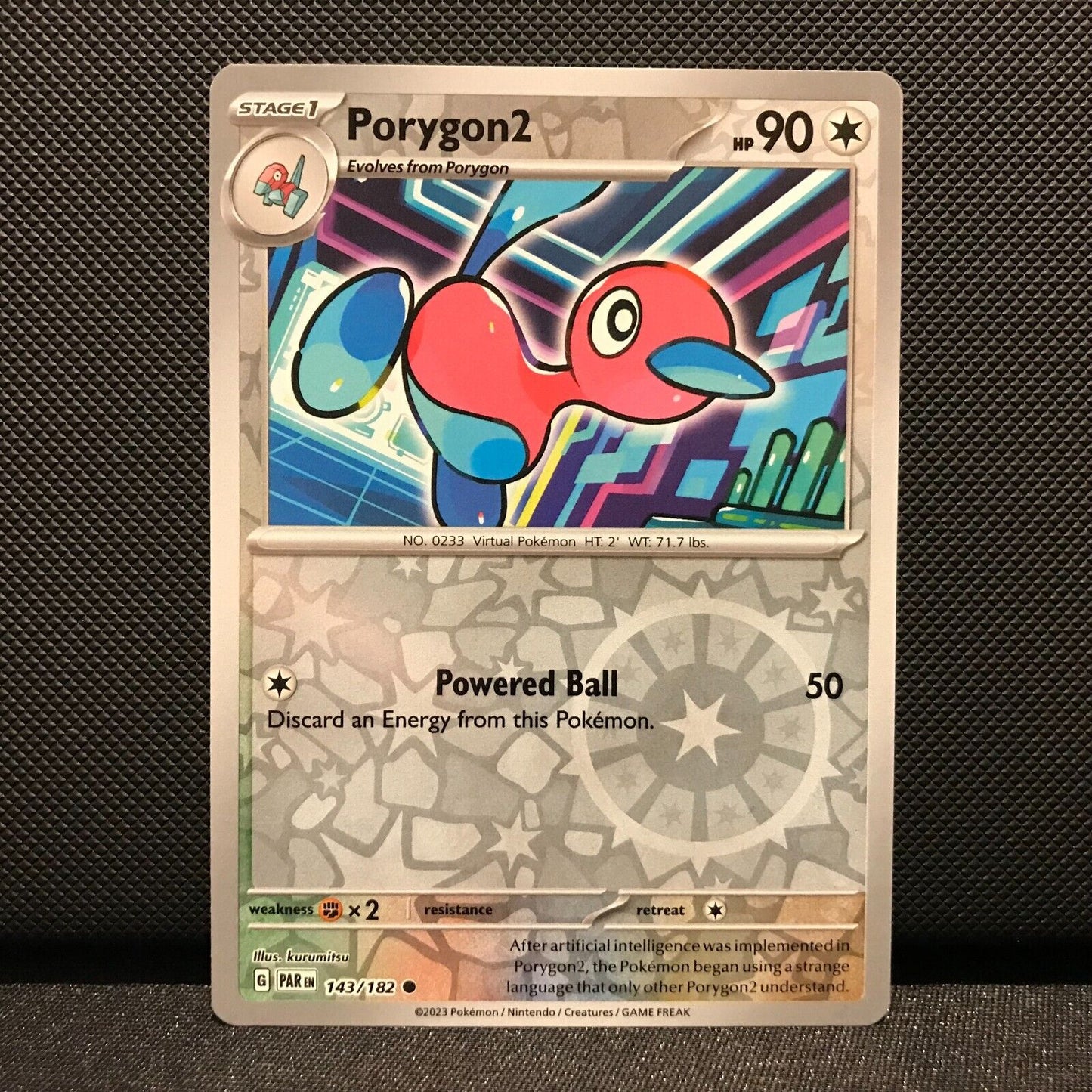 Porygon2 Reverse Holo 143/182 - Paradox Rift Pokemon Card - NM/Mint