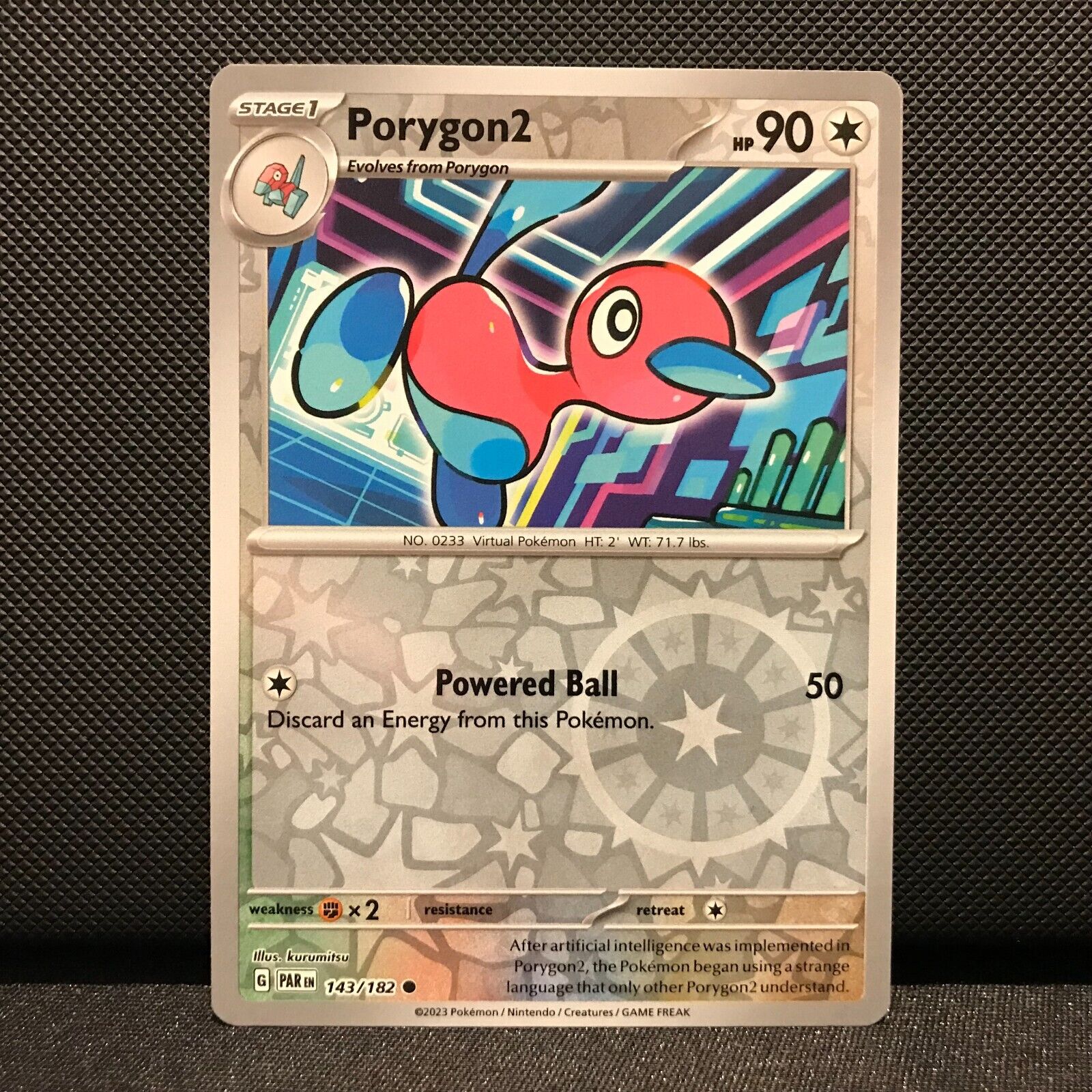 Porygon2 Reverse Holo 143/182 - Paradox Rift Pokemon Card - NM/Mint