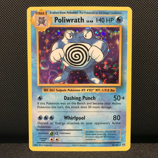 Poliwrath Holo 25/108 - Evolutions Pokemon Card - NM/Mint