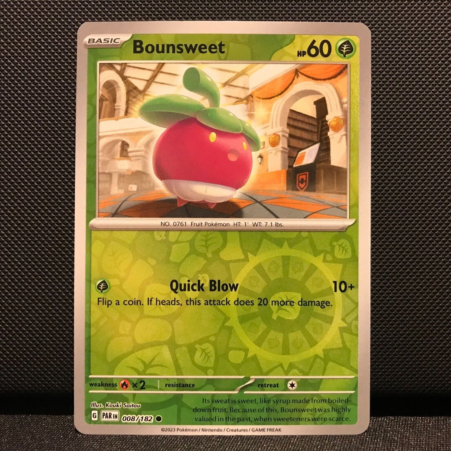 Bounsweet Reverse Holo 008/182 - Paradox Rift Pokemon Card - NM/Mint