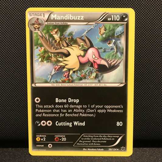 Mandibuzz 58/124 - Fates Collide Pokemon Card - NM/Mint