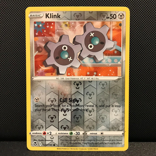 Klink Reverse Holo 123/195 - Silver Tempest Pokemon Card - NM/Mint