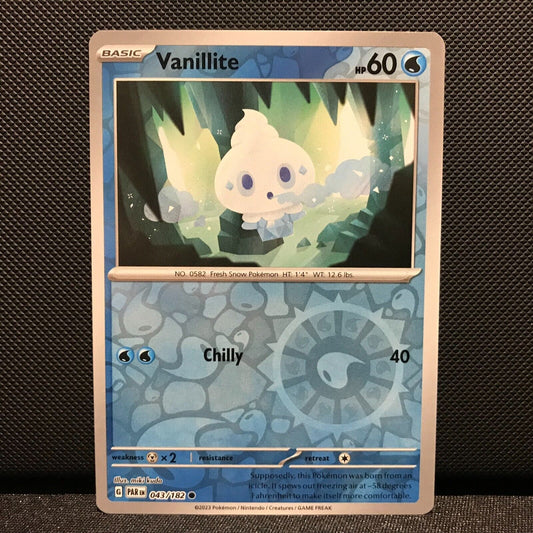 Vanillite Reverse Holo 043/182 - Paradox Rift Pokemon Card - NM/Mint