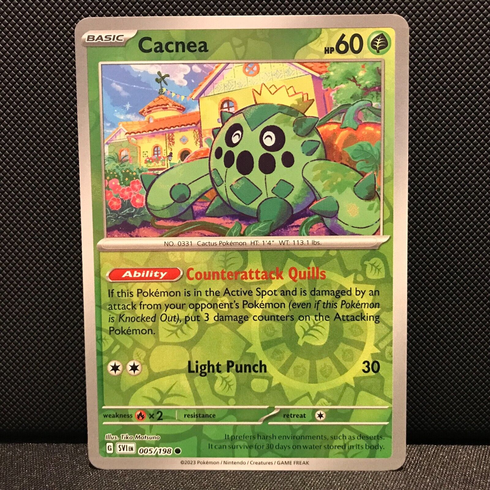 Cacnea Reverse Holo 005/198 - SV1EN Base Set Pokemon Card - NM/Mint