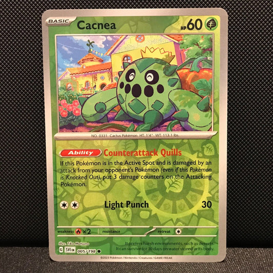 Cacnea Reverse Holo 005/198 - SV1EN Base Set Pokemon Card - NM/Mint
