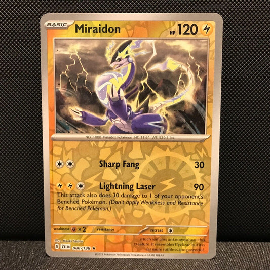 Miraidon Reverse Holo 080/198 - SV1EN Base Set Pokemon Card - NM/Mint