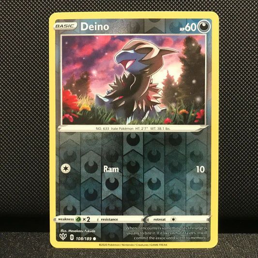 Deino Reverse Holo 108/189 - Darkness Ablaze Pokemon Card - NM/Mint