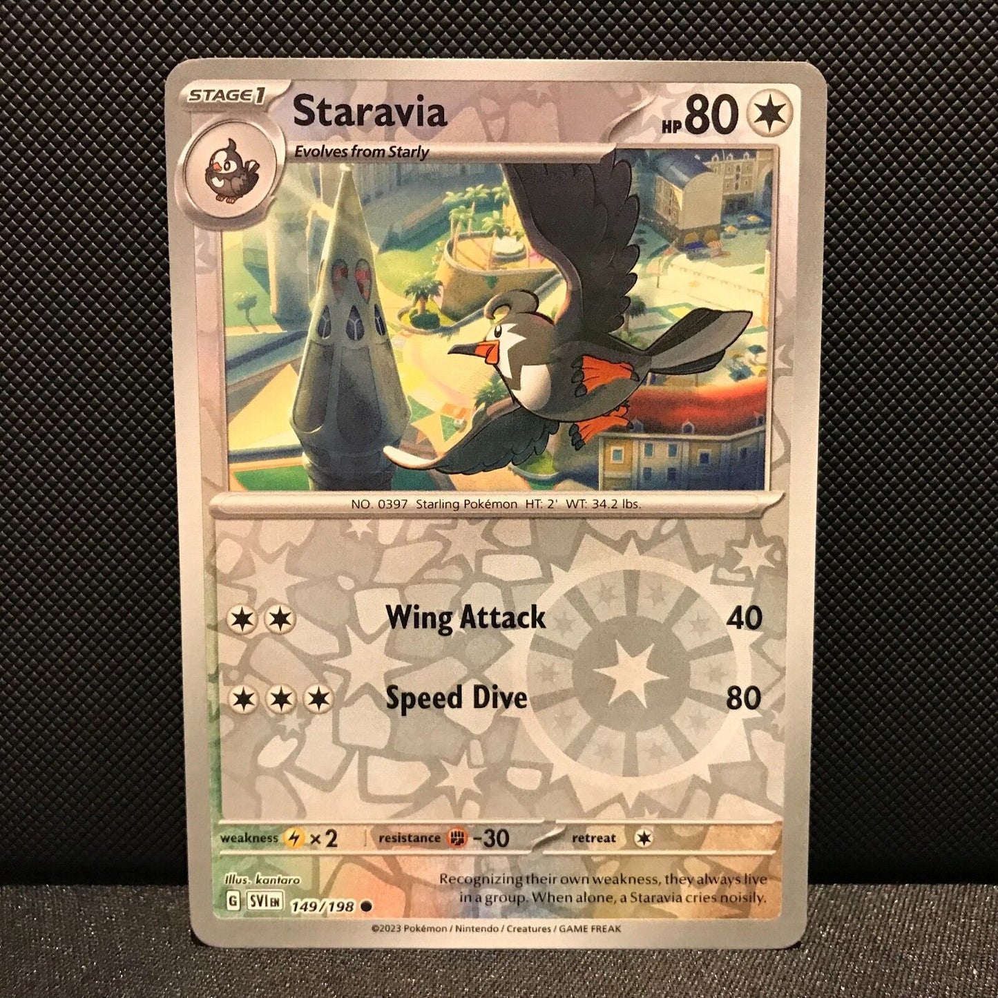 Staravia Reverse Holo 149/198 - SV1EN Base Set Pokemon Card - NM/Mint