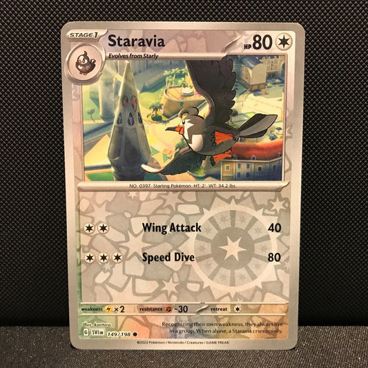 Staravia Reverse Holo 149/198 - SV1EN Base Set Pokemon Card - NM/Mint