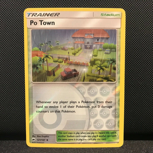 Po Town Reverse Holo 121/147- Burning Shadows Pokemon Card - NM/Mint