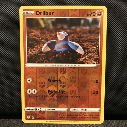 Drilbur Reverse Holo 91/185 - Vivid Voltage Pokemon Card - NM/Mint