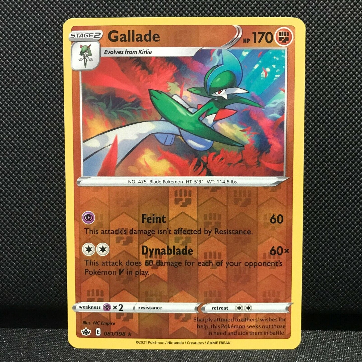 Gallade Reverse Holo 81/198 - Chilling Reign Pokemon Card - NM/Mint