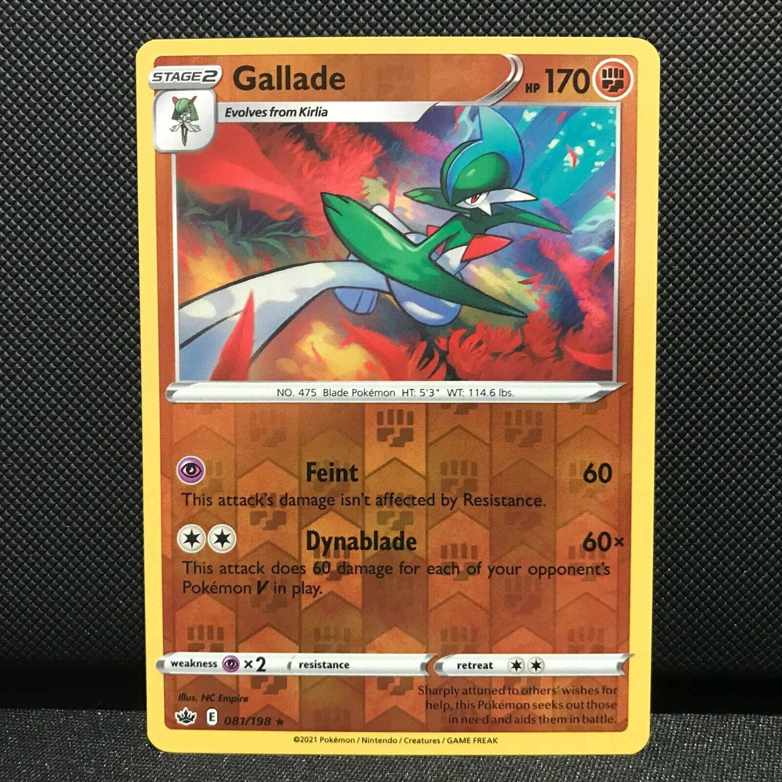 Gallade Reverse Holo 81/198 - Chilling Reign Pokemon Card - NM/Mint