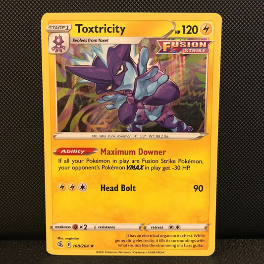 Toxtricity Holo 108/264 - Fusion Strike Pokemon Card - NM/Mint