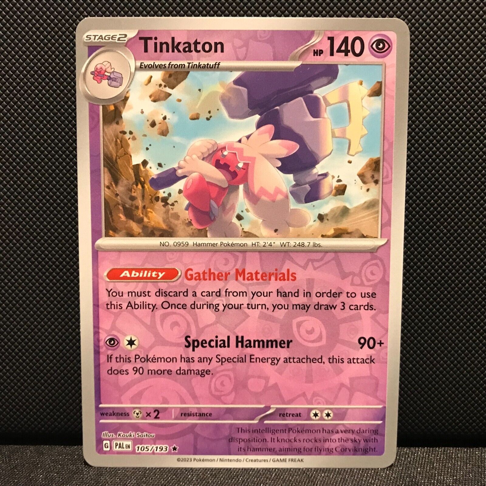Tinkaton Reverse Holo 105/193 - SV2 Paldea Evolved Pokemon Card - NM/Mint