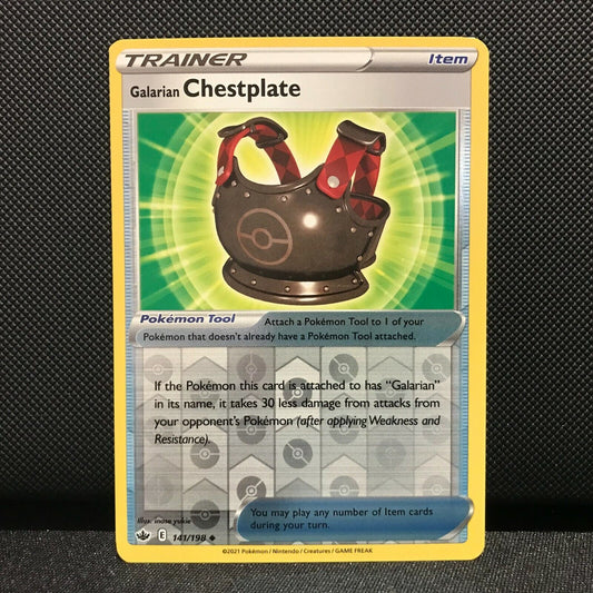 Galarian Chestplate Reverse Holo 141/198 - Chilling Reign Pokemon Card - NM/Mint