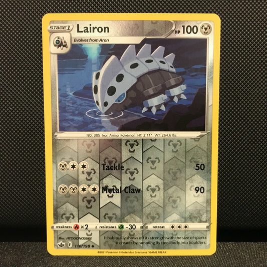 Lairon Reverse Holo 110/198 - Chilling Reign Pokemon Card - NM/Mint