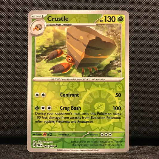 Crustle Reverse Holo 007/182 - Paradox Rift Pokemon Card - NM/Mint